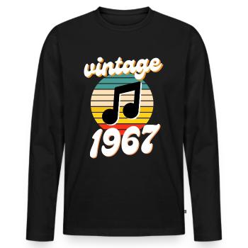 né 1967 année 67 idée cadeau anniversaire - T-shirt manches longues Premium bio Homme - noir - Devant - Nico (187cm)