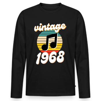 né 1968 millésime 68 idée cadeau anniversaire - T-shirt manches longues Premium bio Homme - noir - Devant - Nico (187cm)