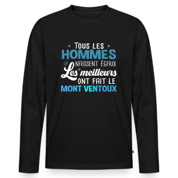 Mont Ventoux Cycliste Montagne Randonnée Alpes - T-shirt manches longues Premium bio Homme - noir - Devant - Nico (187cm)