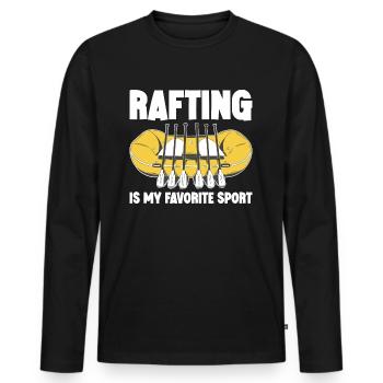 Le rafting est mon sport préféré en bateau dans les montagnes - T-shirt manches longues Premium bio Homme - noir - Devant - Nico (187cm)