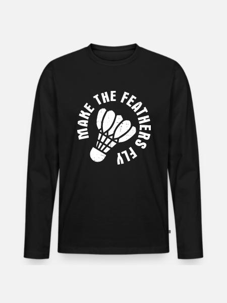 Badminton - Männer Premium Bio Langarmshirt - Schwarz