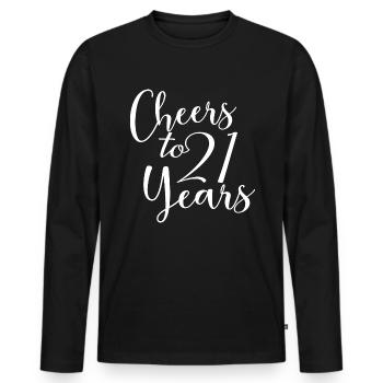 Vive le 21e anniversaire de 21 ans - T-shirt manches longues Premium bio Homme - noir - Devant - Nico (187cm)