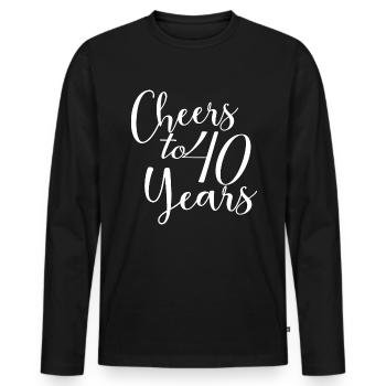 Prost auf 40 Jahre 40-jähriges Jubiläum - Männer Premium Bio Langarmshirt - Schwarz - Vorne - Nico (187cm)