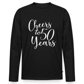 Prost auf 50 Jahre 50. Geburtstag - Männer Premium Bio Langarmshirt - Schwarz - Vorne - Nico (187cm)
