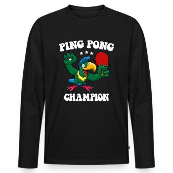 Ping Pong Champion Design Table Tennis and - Men's Premium Organic Long Sleeve Shirt - black - Front - Nico (187cm)