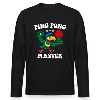 Ping Pong Master Table Tennis Racket Table Tennis - Men's Premium Organic Long Sleeve Shirt - black - Front - Nico (187cm)