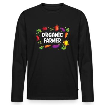 Organic farmers Organic farming Vegetable cultivation - Men's Premium Organic Long Sleeve Shirt - black - Front - Nico (187cm)