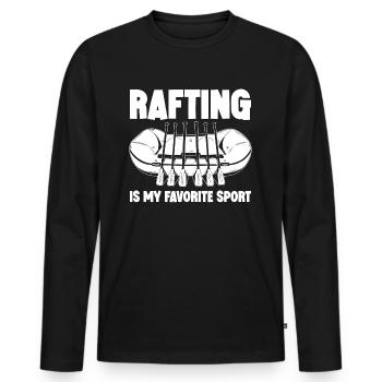 Le rafting est mon sport préféré en bateau dans les montagnes - T-shirt manches longues Premium bio Homme - noir - Devant - Nico (187cm)