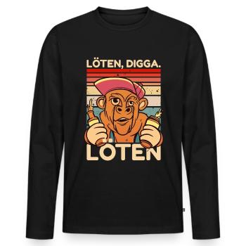 Löten Digga Löten Party Affen Spruch - Männer Premium Bio Langarmshirt - Schwarz - Vorne - Nico (187cm)