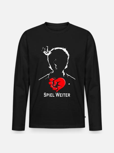 Spiel Weiter Grafik - Männer Premium Bio Langarmshirt - Schwarz