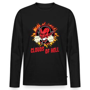 Vaping Devil - Clouds Of Hell - Männer Premium Bio Langarmshirt - Schwarz - Vorne - Nico (187cm)