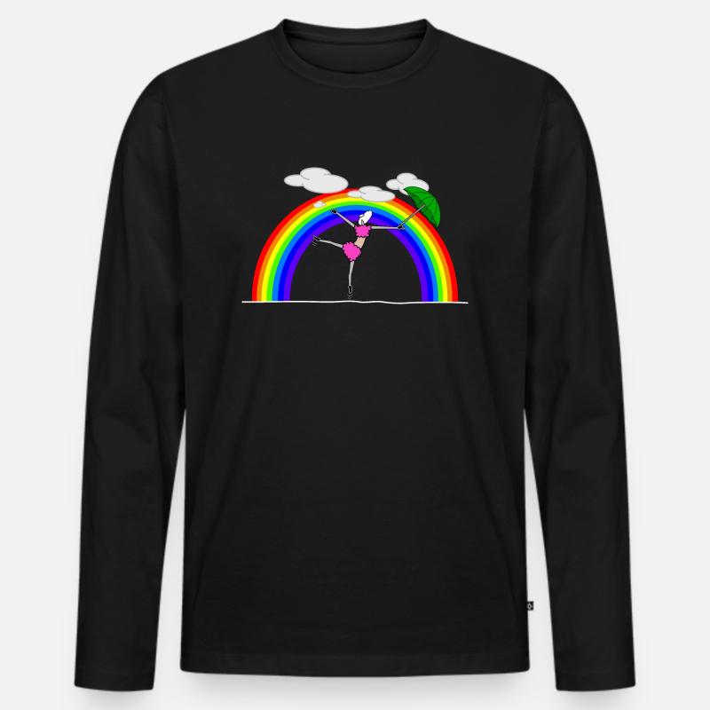 Tanzen im Regenbogen - Männer Premium Bio Langarmshirt - Schwarz