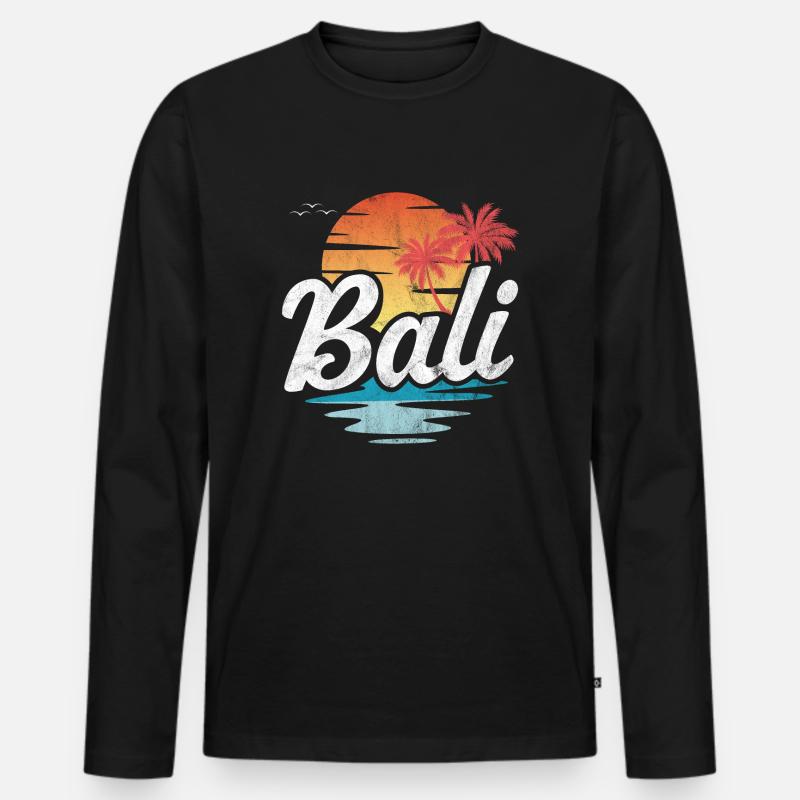 Bali - Männer Premium Bio Langarmshirt - Schwarz