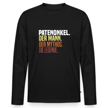 Godfather Confirmation Godfather Firmpate Godchild - Men's Premium Organic Long Sleeve Shirt - black - Front - Nico (187cm)
