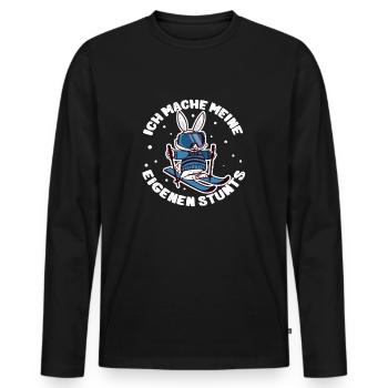 Ski Ski Ski Skier Ski Party - Men's Premium Organic Long Sleeve Shirt - black - Front - Nico (187cm)