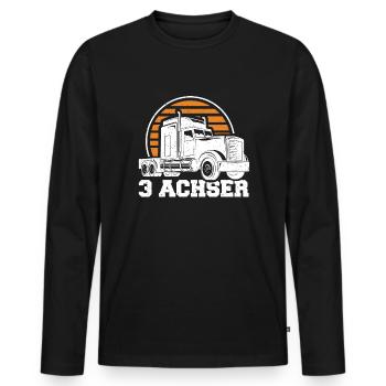 3 Achser LKW Lastwagen Lastkraftwagen Lastfahrer - Männer Premium Bio Langarmshirt - Schwarz - Vorne - Nico (187cm)