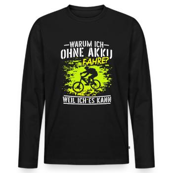 MTB Mountainbiker Mountainbike Biker Geschenk - Männer Premium Bio Langarmshirt - Schwarz - Vorne - Nico (187cm)