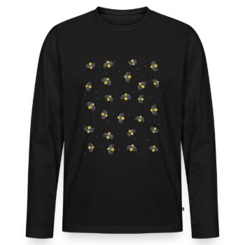 Lucioles volant autour - T-shirt manches longues Premium bio Homme - noir - Devant - Nico (187cm)