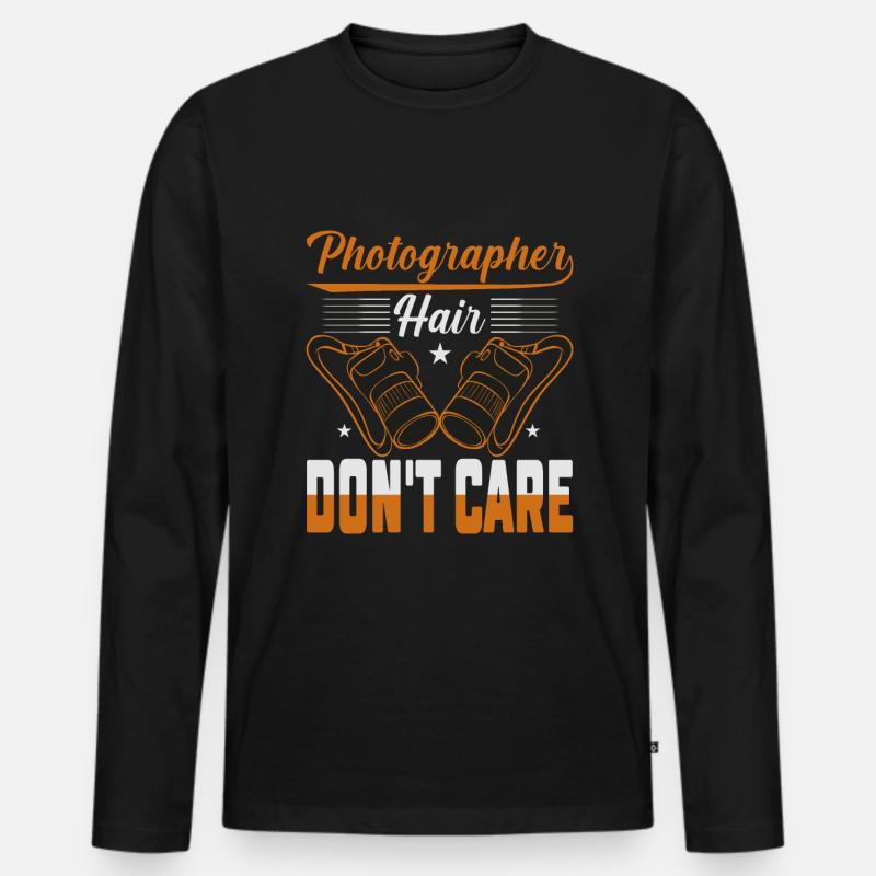 Photography Camera Lens - Männer Premium Bio Langarmshirt - Schwarz