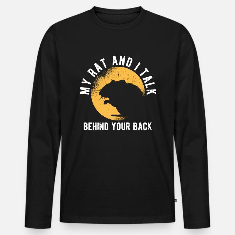 Nagetier Maus Ratte - Männer Premium Bio Langarmshirt - Schwarz