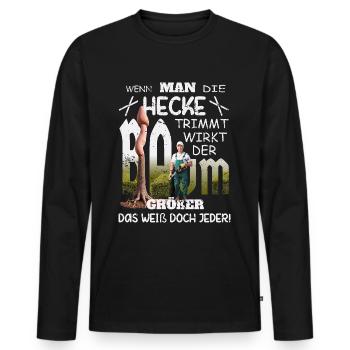 Big Penis Tree - Men's Premium Organic Long Sleeve Shirt - black - Front - Nico (187cm)