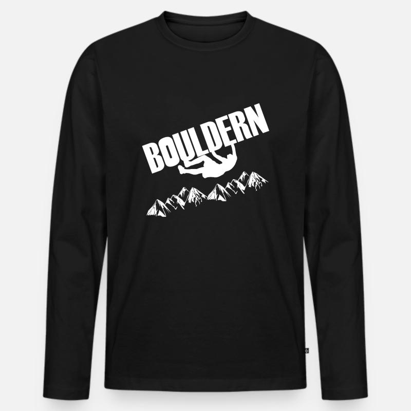 bouldern - Männer Premium Bio Langarmshirt - Schwarz