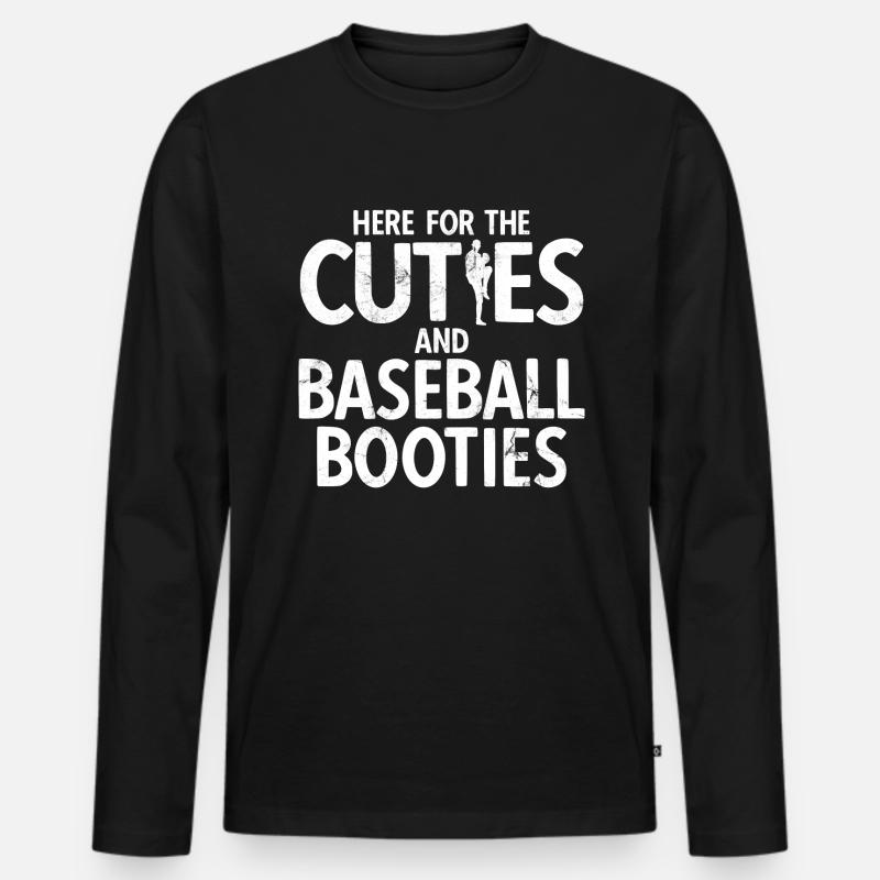 Baseball - Männer Premium Bio Langarmshirt - Schwarz