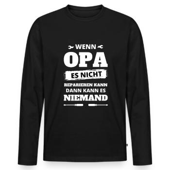 Opa Handwerker Reparieren Vatertag - Männer Premium Bio Langarmshirt - Schwarz - Vorne - Nico (187cm)