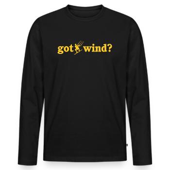 Is there wind? Kiting go Surfing ? - Men's Premium Organic Long Sleeve Shirt - black - Front - Nico (187cm)