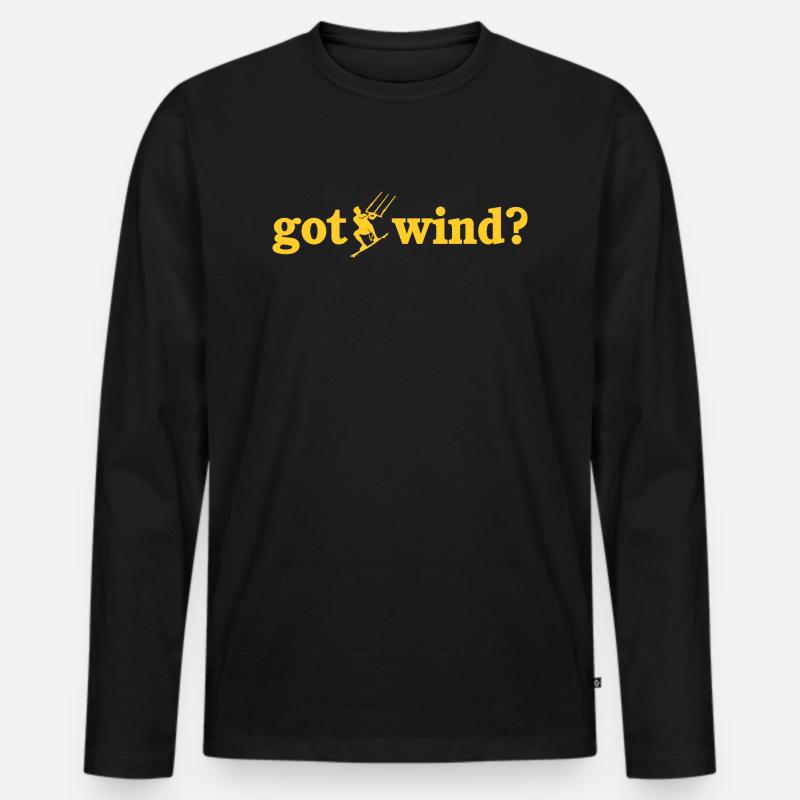 Gibts wind? Kiten gehen Surfen ? - Männer Premium Bio Langarmshirt - Schwarz