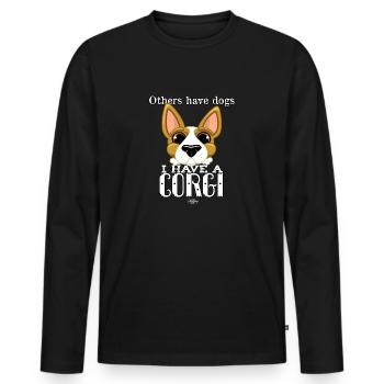 dogscorgi1 - T-shirt manches longues Premium bio Homme - noir - Devant - Nico (187cm)