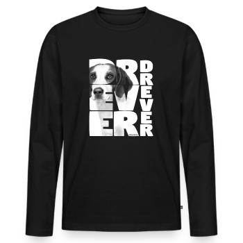 NASSU Drever 02 - Männer Premium Bio Langarmshirt - Schwarz - Vorne - Nico (187cm)
