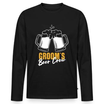 MARIÉ JGA ENTERREMENT DE VIE DE GARÇON DE L’ÉQUIPAGE DE LA BIÈRE - T-shirt manches longues Premium bio Homme - noir - Devant - Nico (187cm)
