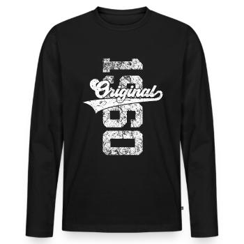 66TH BIRTHDAY ORIGINAL 1960 - Men's Premium Organic Long Sleeve Shirt - black - Front - Nico (187cm)