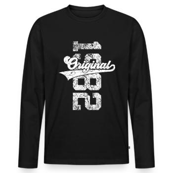 44TH BIRTHDAY ORIGINAL 1982 - Men's Premium Organic Long Sleeve Shirt - black - Front - Nico (187cm)