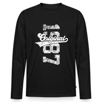 39E ANNIVERSAIRE ORIGINAL 1987 - T-shirt manches longues Premium bio Homme - noir - Devant - Nico (187cm)