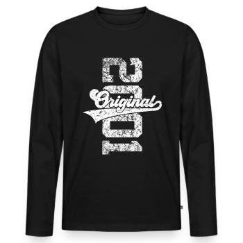 25E ANNIVERSAIRE ORIGINAL 2001 - T-shirt manches longues Premium bio Homme - noir - Devant - Nico (187cm)
