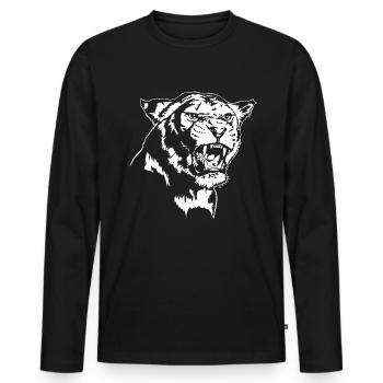 LIONESS Lion Head Lion Mama Animal Safari Wilsigns - Men's Premium Organic Long Sleeve Shirt - black - Front - Nico (187cm)