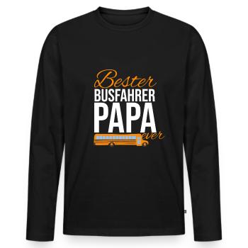 Busfahrer Papa Vater Schulbus Vatertag - Männer Premium Bio Langarmshirt - Schwarz - Vorne - Nico (187cm)