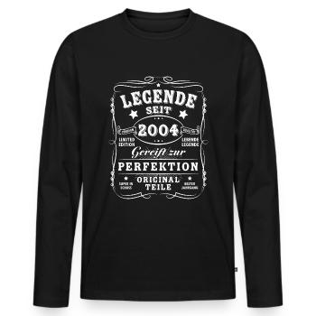 20 Geburtstag - Männer Premium Bio Langarmshirt - Schwarz - Vorne - Nico (187cm)