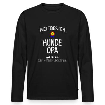 Lustiger Beste Hunde Opa Der Mit Den Leckerlis - Männer Premium Bio Langarmshirt - Schwarz - Vorne - Nico (187cm)