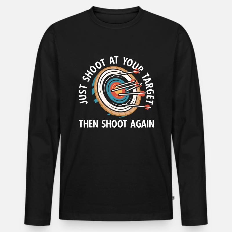 Bogenschießen Archery - Männer Premium Bio Langarmshirt - Schwarz