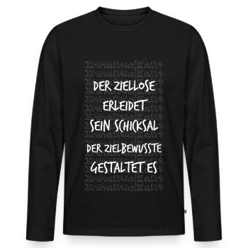 Ziellos Immanuel Kant Zitat Spruch Geschenk Idee - Männer Premium Bio Langarmshirt - Schwarz - Vorne - Nico (187cm)