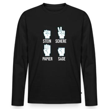 Heimwerker sägt Finger Ab lustiges Handwerker - Männer Premium Bio Langarmshirt - Schwarz - Vorne - Nico (187cm)