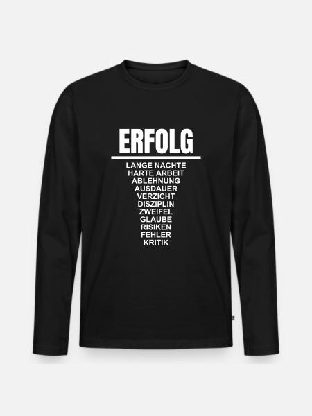 Success - Motivation - Entrepreneur - Self-employed - Men's Premium Organic Long Sleeve Shirt - black