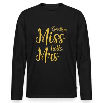 Au revoir mademoiselle bonjour - épouse de mariage - T-shirt manches longues Premium bio Homme - noir - Devant - Nico (187cm)