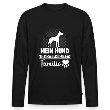 Hundehalter Vierbeiner Hunde Sprüche Familie - Männer Premium Bio Langarmshirt - Schwarz - Vorne - Nico (187cm)