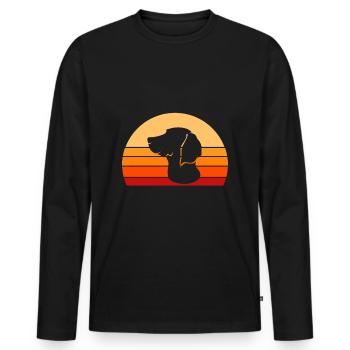 Vintage dog head dog dog owner dog - Men's Premium Organic Long Sleeve Shirt - black - Front - Nico (187cm)