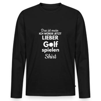 Golf Spieler Golf-Spielen Golfplatz Golfschläger - Männer Premium Bio Langarmshirt - Schwarz - Vorne - Nico (187cm)