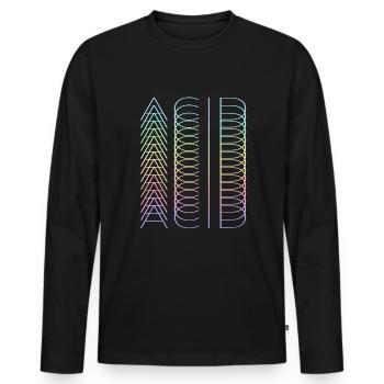 Acid Acid Acid - Männer Premium Bio Langarmshirt - Schwarz - Vorne - Nico (187cm)